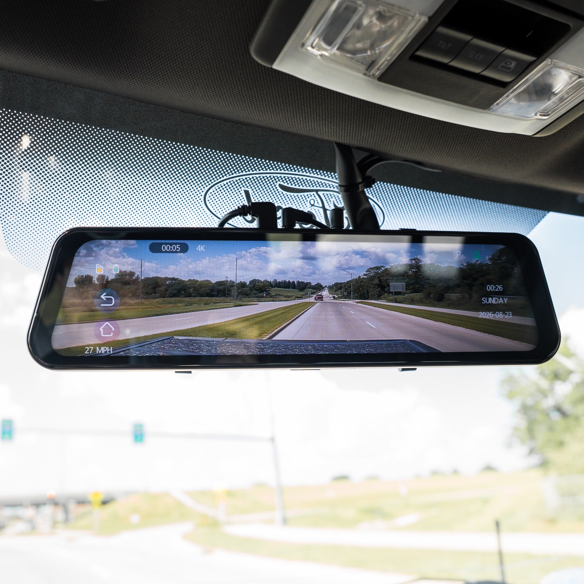 12-inch Offroad Up 4K Smart Rearview Mirror Dash Camera System